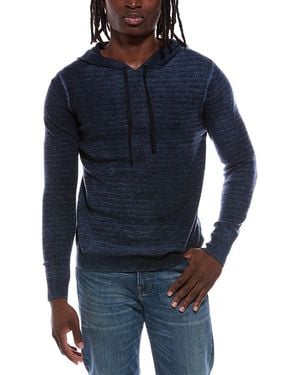 Autumn Cashmere Inked Bobble Stitch Wool & Cashmere-Blend Hoodie - Blue