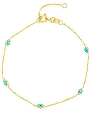 HAWLEY ST 14K Evil Eye Bracelet - Metallic