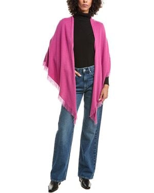 Forte Cashmere Fringe Triangle Cashmere Wrap - Pink