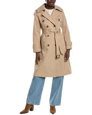London Fog Long Trench Coat - Natural