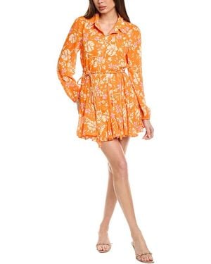 Sadie & Sage Sage The Label Aurora Flare Shirtdress - Orange