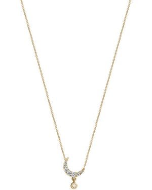Gabi Rielle 14K Over Cz Mini Moon Necklace - Metallic