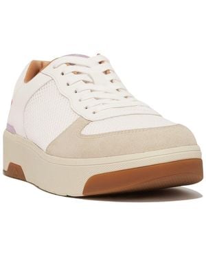 Fitflop Leather & Suede-Trim Trainer - White