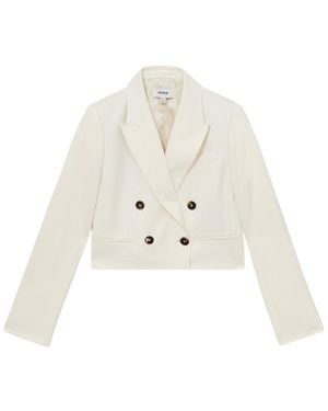 Reiss Millie Tailored Cropped Jacket - White