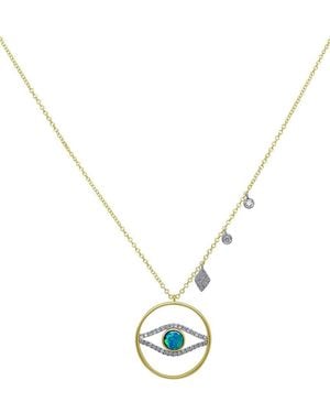 Meira T 14K 0.51 Ct. Tw. Diamond & Opal Chunky Necklace - Metallic