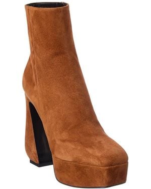 Sergio Rossi 85 Suede Platform Boot - Brown