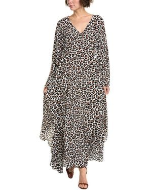 Michael Kors Silk Caftan Dress - Brown