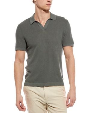 Onia Textured Johnny Collar Polo Shirt - Grey