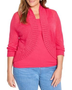 NIC+ZOE Plus Bolero Cardigan - Red