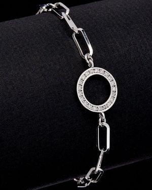 Meshmerise 18k Over Silver 0.18 Ct. Tw. Diamond Circle Bracelet - Black