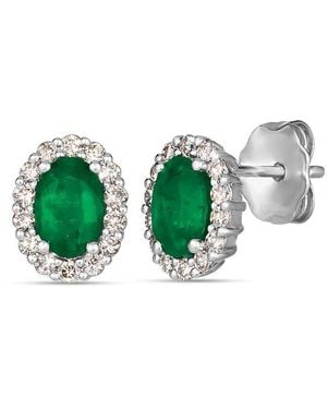 Le Vian Renewal 14K 0.88 Ct. Tw. Diamond & New Emerald Stud Earrings - Green