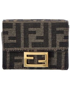 Fendi Micro Trifold Ff Wallet - Grey