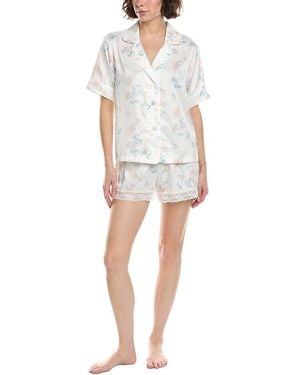 Flora Nikrooz Flora By 2Pc Printed Matte Charmeuse Pyjama Set - White