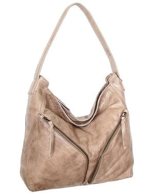 Nino Bossi Emily Hand-Dyed Vintage Leather Hobo Bag - Natural