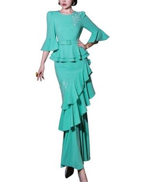 BURRYCO Solid Maxi Dress - Green