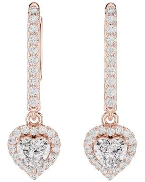 Lab Grown Diamonds 14K Rose 0.85 Ct. Tw. Lab-Grown Diamond Earrings - White
