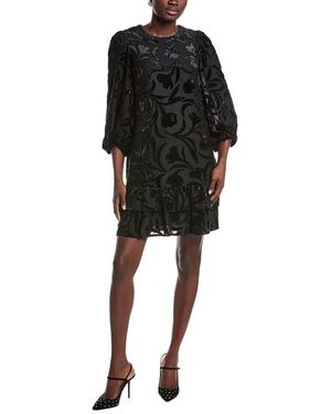 Anne Klein Blouson Midi Dress - Black