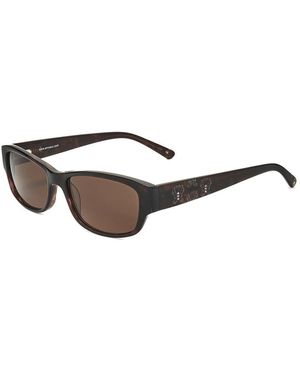 Anna Sui Rectangular Black Smoke Sunglasses - Brown
