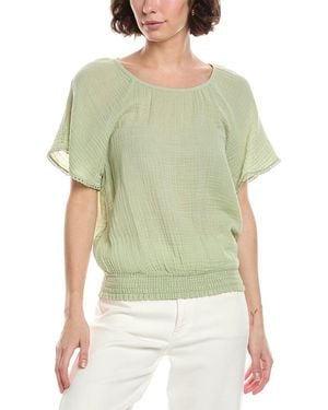 Michael Stars Freema Smocked Top - Green