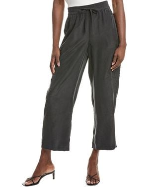 Eileen Fisher Petite Flare Silk Cargo Pant - Black
