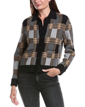 Forte Short Plaid Wool & Cashmere-blend Shacket - Black