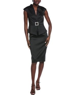 Aidan Mattox Solid Mid Dress - Black