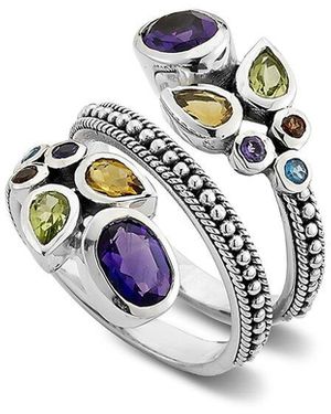 Samuel B. Silver 2.68 Ct. Tw. Gemstone Bypass Ring - White