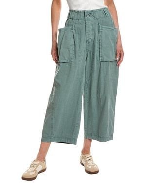 Free People Costa Straight Linen-Blend Harem Pant - Green