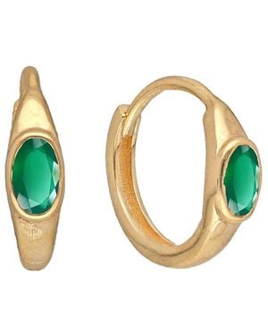 TIRAMISU 14K Plated 0.60 Ct. Tw. Onyx Huggie Earrings - Blue