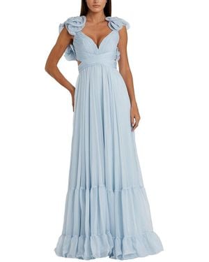 Mac Duggal Ruffle Tiered Chiffon Gown - Blue