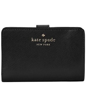 Kate Spade Staci Medium Saffiano Leather Compartment Bifold Wallet - Black