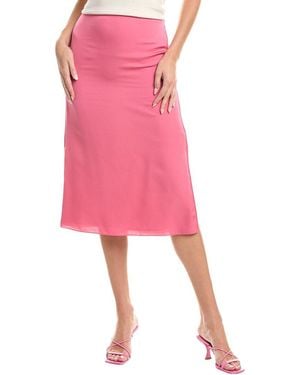 Theory Double Vent Silk Slip Skirt - Black
