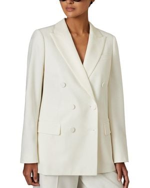 Reiss Leanna Wool-Blend Tux Suit Jacket - White