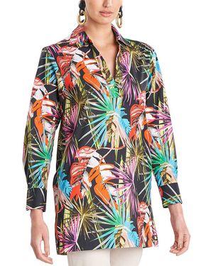 Natori El Nido Printed Poplin Top - Red