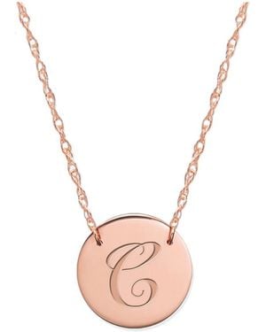 Jane Basch 14K Initial Necklace -Z) - Pink
