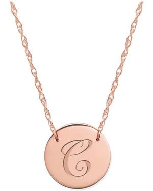 Jane Basch 14K Initial Necklace -Z) - Pink