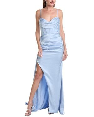 Rene Ruiz Draped Gown - Blue