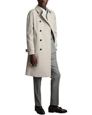 Reiss Scramble Long Mac Overcoat - Natural