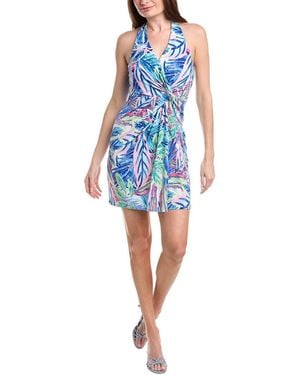 Tommy Bahama Sophia Frond Grove Halter Mini Dress - Blue