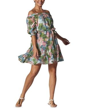 Tori Richard Scarlett Off Shoulder Dress - Green