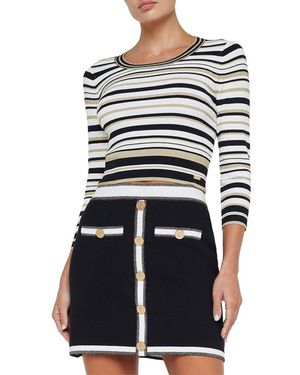 L'Agence Yukio Striped Crop Top - White