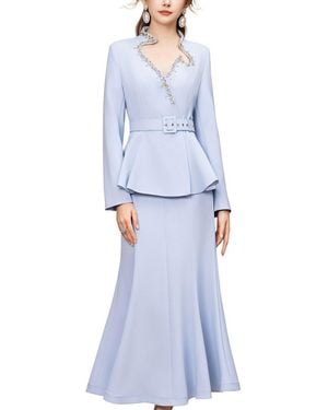 La Imperatrice 2Pc Blazer & Skirt Set - Blue