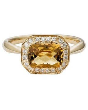 Diamond Select Cuts 14K Diamond .14 Ct. & 1.50 Ct. Citrine Ring - White