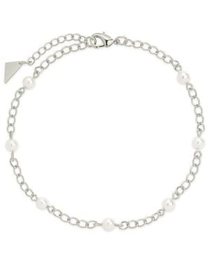 Sterling Forever Coast Chain Anklet - White