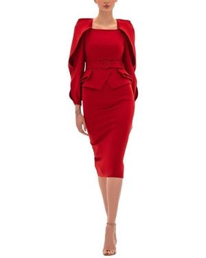 BGL 2Pc Blazer & Skirt Set - Red