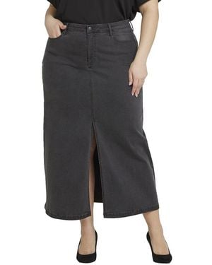 NYDJ Plus Skirt Cloud Stone Long Jean - Black