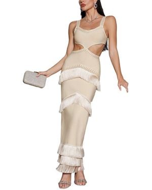 Dilireba Solid Maxi Dress - Natural