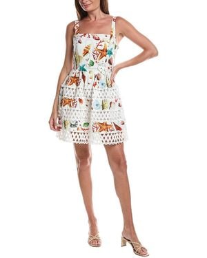 LAYERED WITH LOVE Giorgia Crochet Trim Mini Dress - White