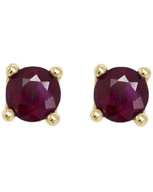 Diamond Select Cuts 14K Ruby Earrings 0.70 Ct. 4Mm - Purple