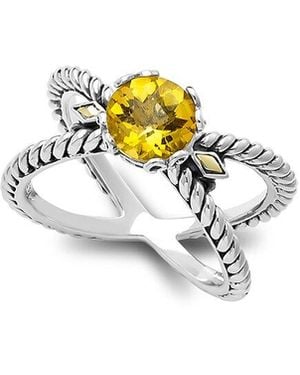 Samuel B. 18K & 1.30 Ct. Tw. Citrine X Ring - White